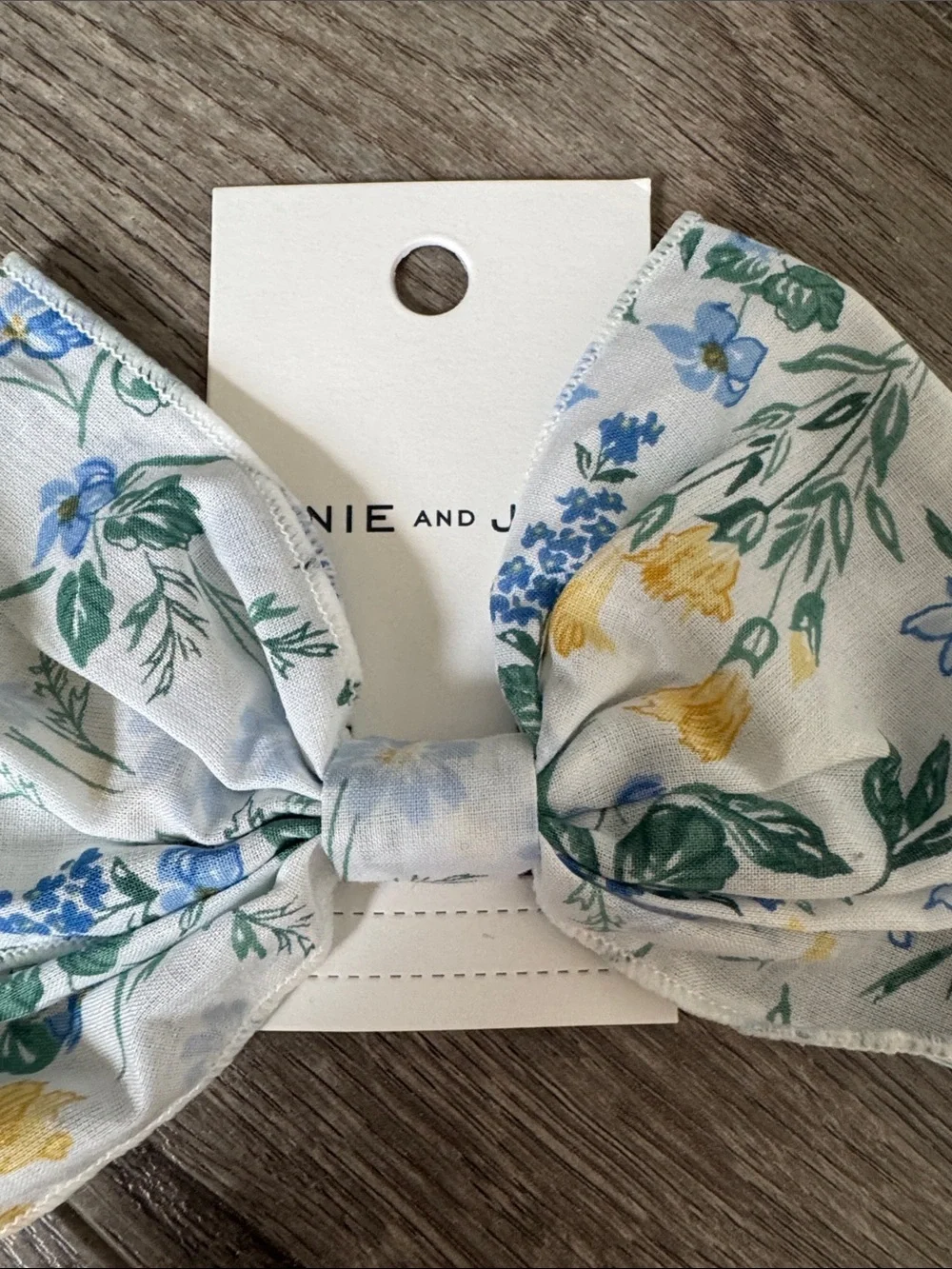Janie and Jack Floral Bow Barrette in White with Blue, Green & Yellow